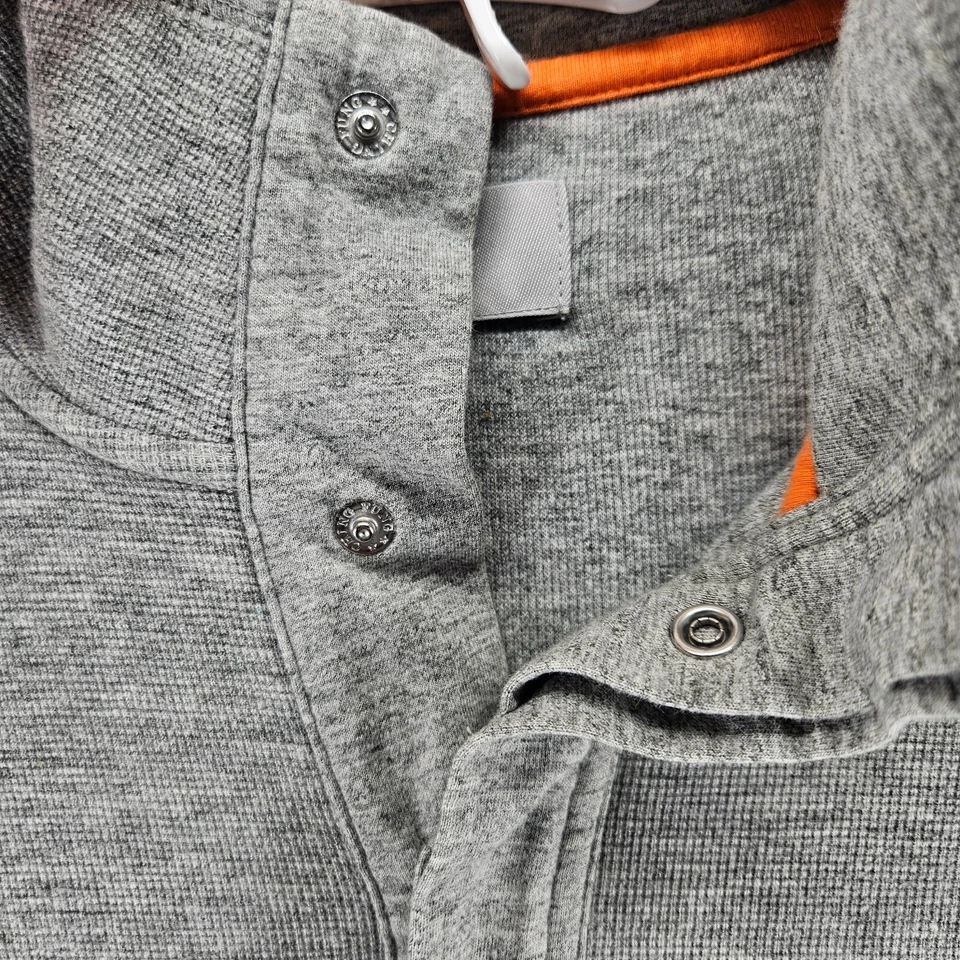 Jack Spade Para Hombre Algodón Medio Botón Suéter Sudadera Botón a Presión Gris Talla M Foto 3 de 4
