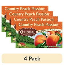 4 pack) Celestial Seasonings Country Peach Passion Caffeine-Free Herbal Tea Bags
