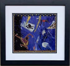 Emma Amos "Giza and Faith '91" CUSTOM FRAMED Black Art