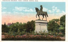 Postcard MA Boston Washington Monument Public Gardens Vintage PC b9981