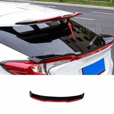 Red-Black Roof Trunk Spoiler Wing Flap Fit For Toyota CHR CH-R 2018-2022 1PCS