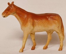 VINTAGE OCCUPIED JAPAN CELLULOID PLASTIC TAN/BROWN HORSE TOY 3.25" LONG