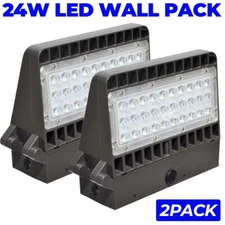2PACK Full Cut Off LED Wall Pack Light 24W Commercial Security Area Yard Lights 