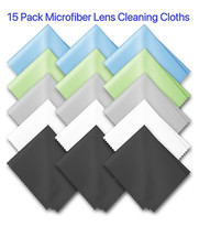  15 Packs Microfiber Lens Camera LCD Cleaning Cloth 6 x 7 inch Assorted Colors