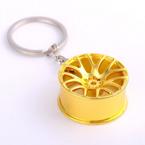 Creative Keychain Car Auto Part Hubs Rim Key Ring Fob Gift Personalize Gold - Picture 4 of 4