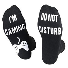 Do Not Disturb I'M Gaming Socks, Men Gifts Ideas Valentines Medium Black White
