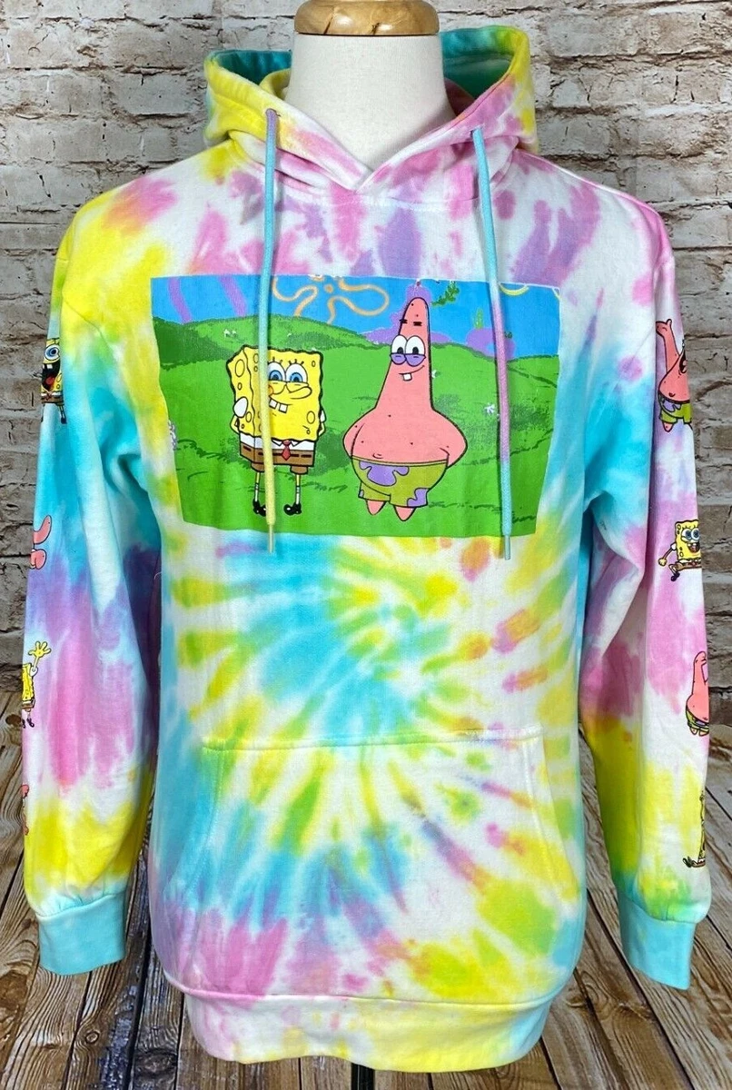 Nickelodeon SPONGEBOB SQUAREPANTS Patrick Tie Dye Hoodie Hooded Sweatshirt S