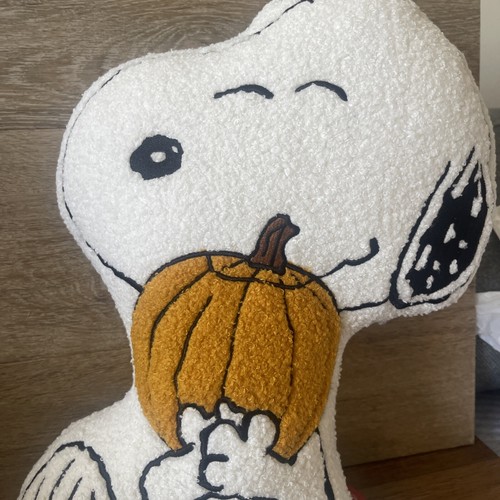 NEW Peanuts Snoopy Pumpkin Sherpa Decorative Fall Soft Pillow - Picture 2 of 8