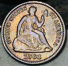 1868 Seated Liberty Half Dime H10C Ungraded Choice Us Silver Coin Cc26349