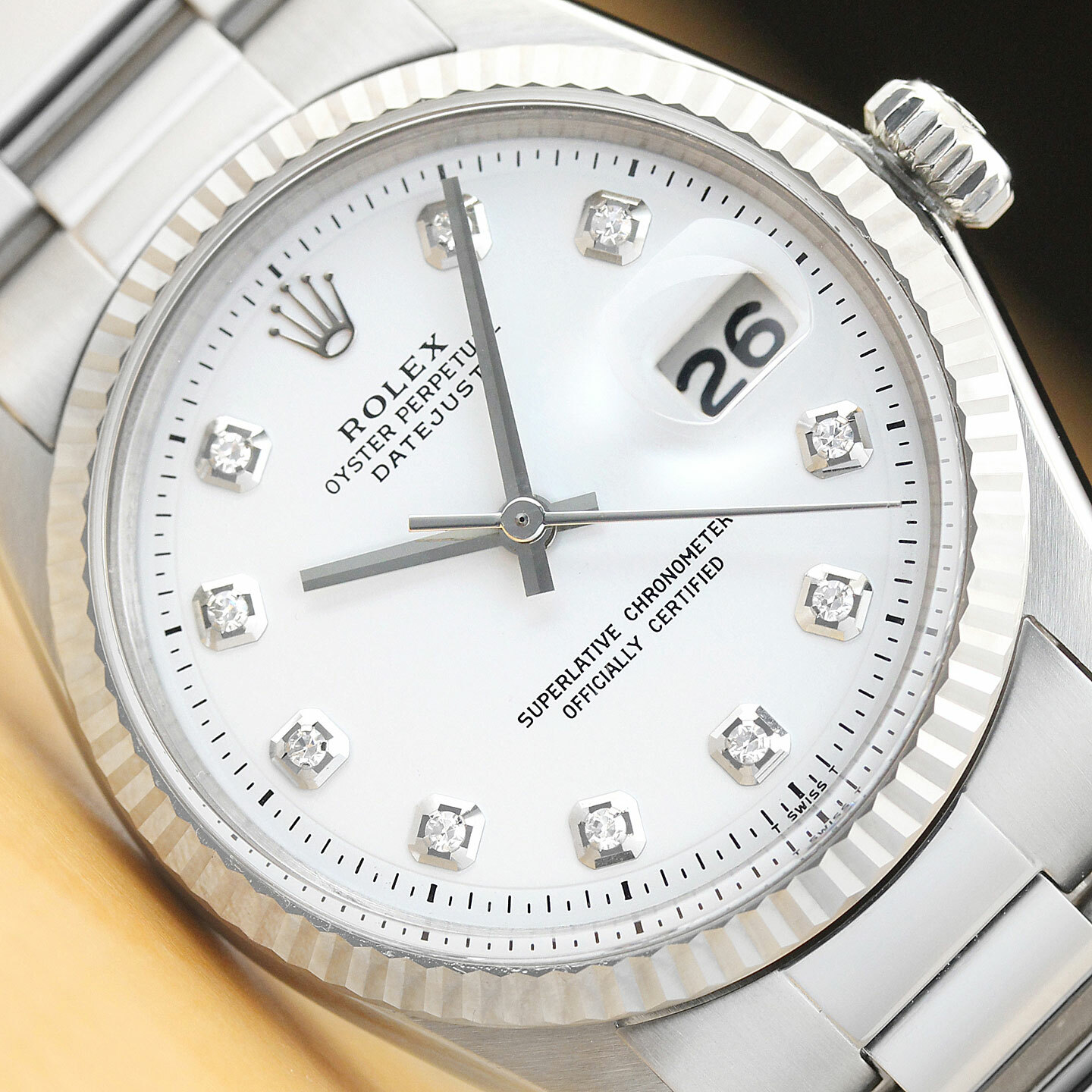 ROLEX DATEJUST WHITE 18K WHITE GOLD