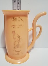 Rare Vintage Meet Mr Sip-O Pink Plastic Sip Thru The Handle Sippy Cup Gold Trim