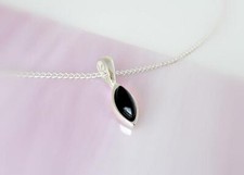 Onyx  Anhänger Silber 925 Halskette Collier 42 - 50 cm echt Sterlingsilber se156