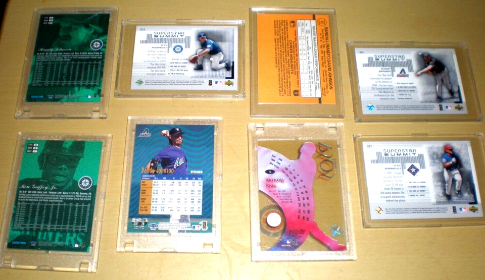 ( 8 GEM MINT ) GRIFFEY SOSA AROD RANDY JOHNSON- X CENTURY ACETATE RARE INSERTS - Image 2 of 2