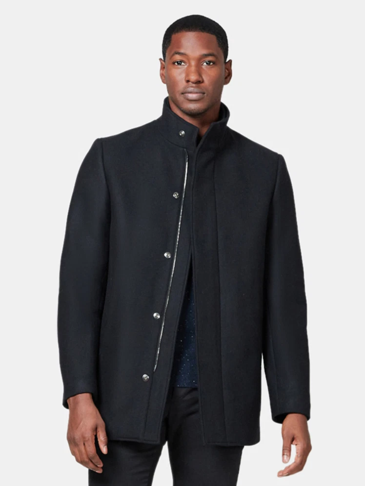 $695 NWT THEORY SzM CLARENCE TRACEABLE WOOL BLEND MELTON JACKET ECLIPSE