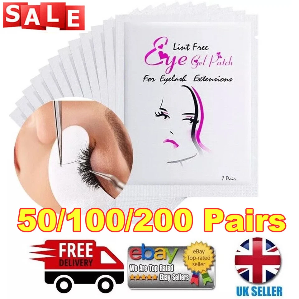 COLORLIFE-UK 50 Salon Eyelash Lash Extensions Under Eye Gel Pads Lint Free Patches MakeUp