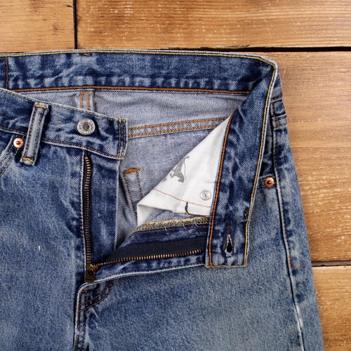 Jeans vintage Levis 505 29 x 31 lavado a la piedra rectos azul rojo lengüeta denim - Imagen 3 de 9