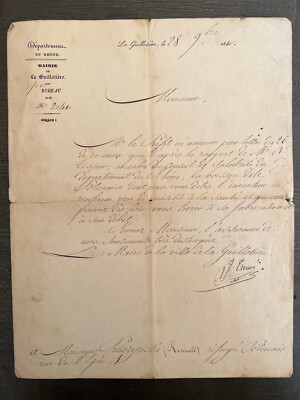 Korrespondenz Rathaus La Guillotière Lyon 1840 Erfindung Polnisches Getränk Wodka