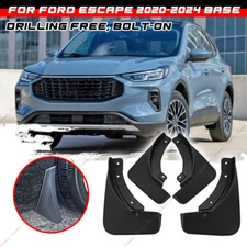 Front Rear Black Mud Flaps Splash Mudguards Direct Fit For Ford Escape 2020-2024