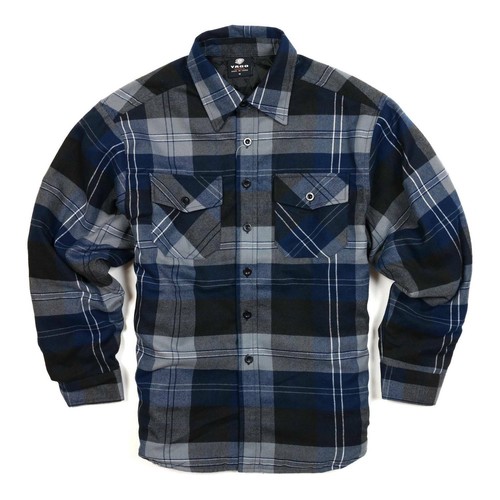 Chaqueta Camisa Informal a Cuadros de Franela con Botones Yago Azul/Marino/2E (S-5XL) - Imagen 5 de 7