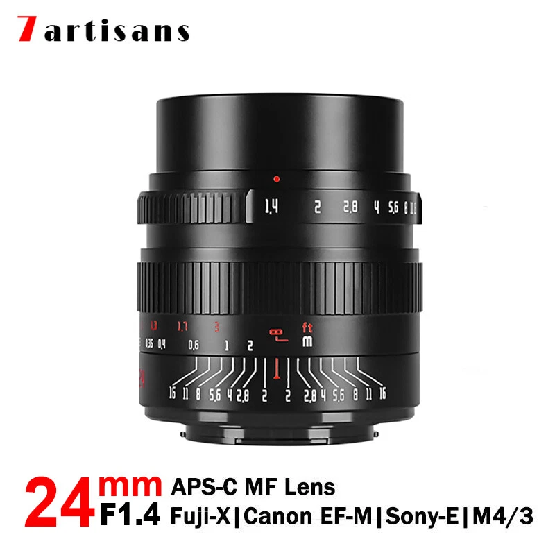 7artisans 24mm F1.4 APS-C Wide Angle MF Lens for Fuji Sony Canon RF Nikon M4/3 - Image 3 of 4