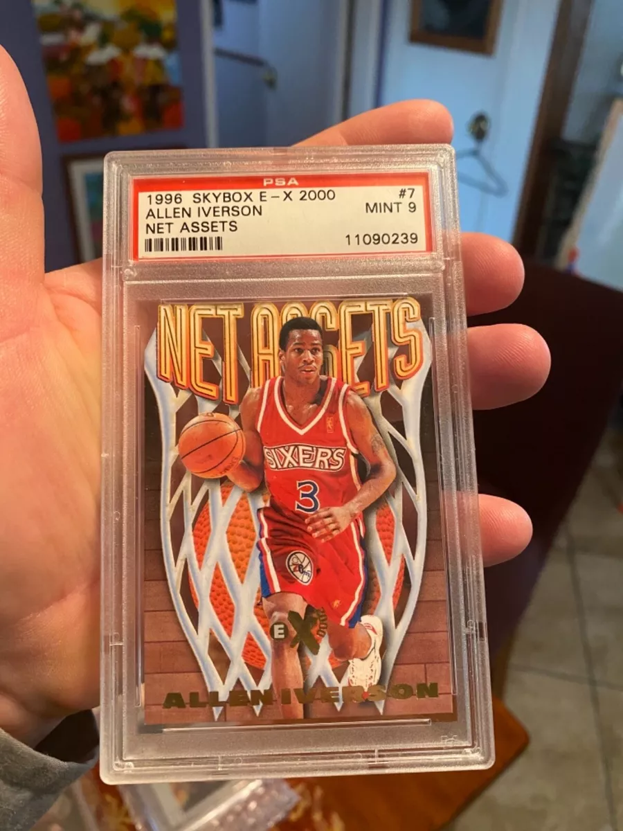 ~CRAZY RARE SKYBOX E-X 2000 ALLEN IVERSON ROOKIE NET ASSETS PSA 9 TOUGH