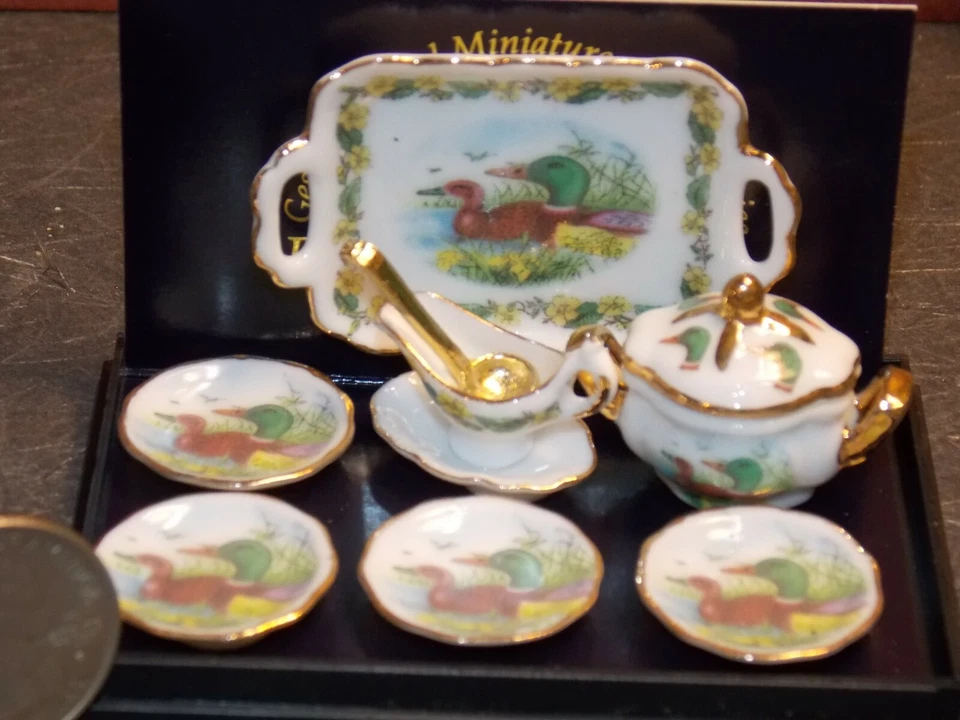 Dollhouse Miniature Reutter Duck Soup Dinner Set 1:12 scale D332 Dollys Gallery - Image 2 of 4