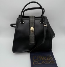 NEU Cavalli Class Damen Desiger Business Leder Handtasche schwarz groß