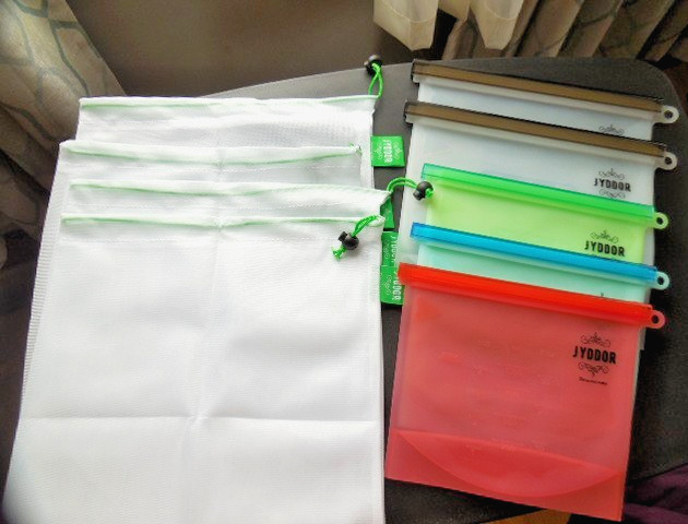 Eco-friendly Reusable silicone  storage bags 3 pk-1000 ml - 2 pk. 1500ml 4 mesh