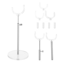 1 Set Adjustable Doll Display Stand Durable Acrylic with Metal Base for Home