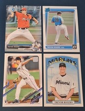 (4) Trevor Rogers 2021 Topps Rookie Card #563 + Heritage RC Baltimore Orioles. rookie card picture