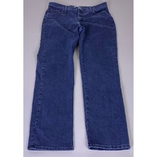 Lee Jeans Women's Size 16 Medium 35x30 Classic Fit Blue Straight Leg Dark Wash
