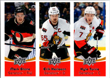 2016-17 Upper Deck Team Triples Mark Stone Erik Karlsson Kyle Turris #TT-O2