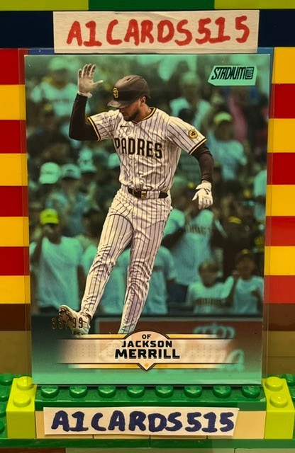 Jackson Merrill - 2025 Stadium Club #109 Aqua Parallel 33/99 - San Diego Padres