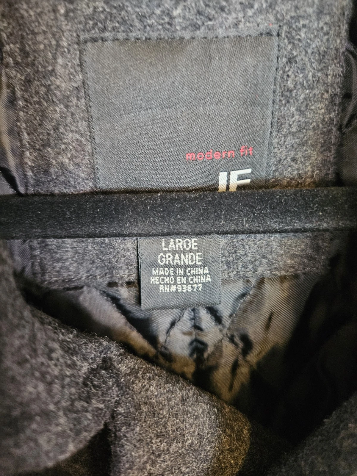 JF J.Ferrar Men Gray Modern Fit Double Breasted Pea Coat Jacket Size L NWOT/Min - product detail image 5