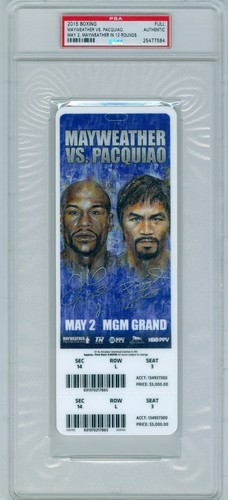 RARE $5000 MGM GRAND FLOYD MAYWEATHER VS. MANNY PAQUIAO  FULL BOXING TICKET PSA!
