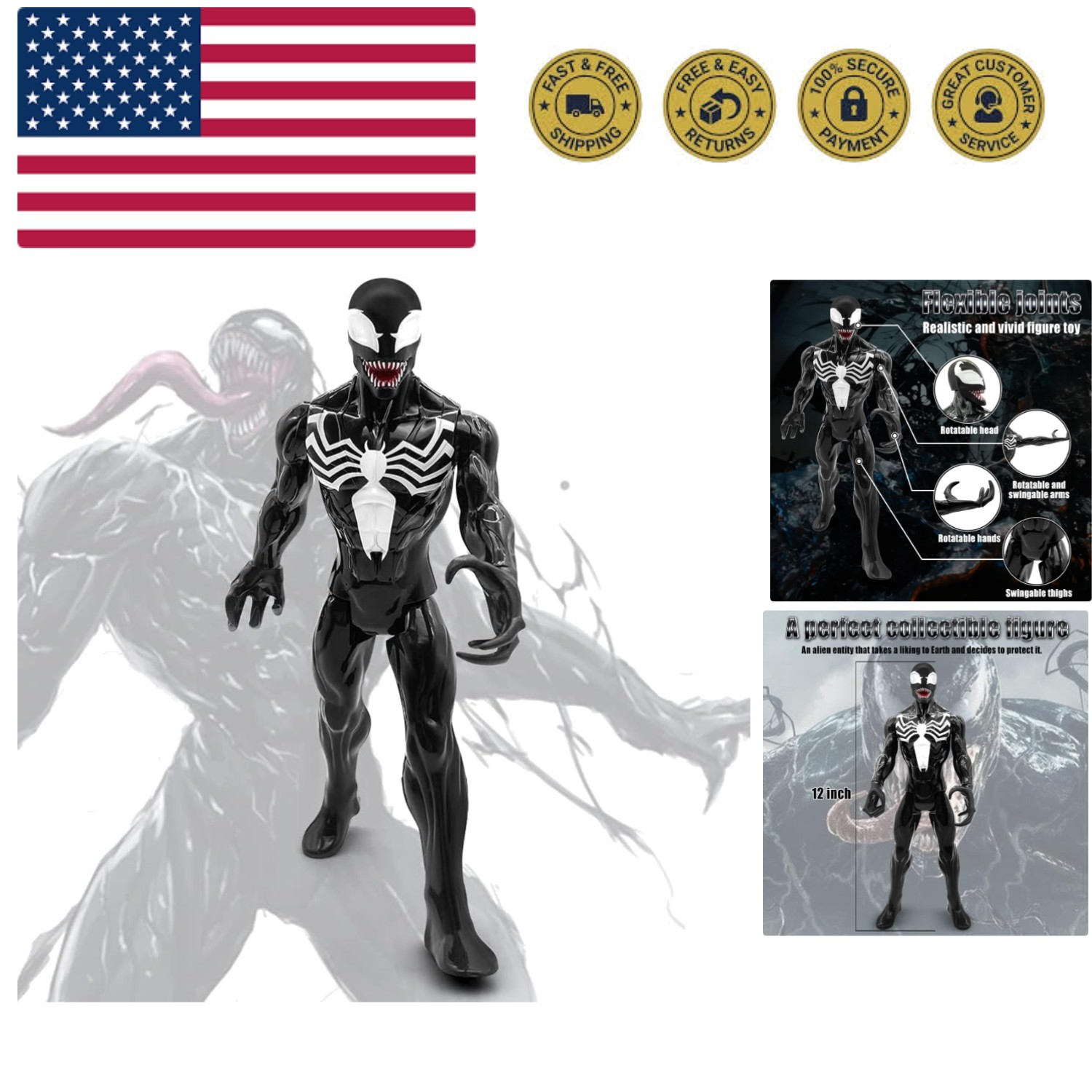 S, 12 Inch Collectible Figures Toys For Boys Characters Toys Pre...