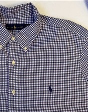 Polo Ralph Lauren Purple Gingham Check Shirt Mens XL Cotton Button Down