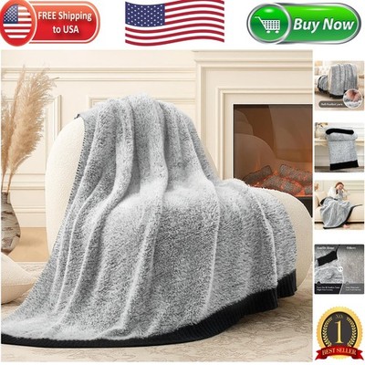 Heather Black Cozy Throw Blanket - Super Soft, Lightweight & Durable 60'' x 80''