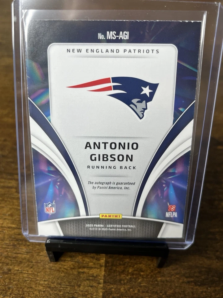 2025 Panini Certified Antonio Gibson Mirrors Lime Green Auto /15 SSP Patriots - Image 4 of 4