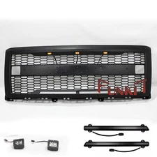 For 2014-2015 Chevy Silverado 1500 Bumper Hood Upper Grille w/Lights&bar lights