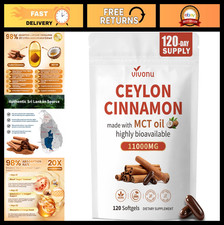 Organic Ceylon Cinnamon MCT Oil Softgels - 120 Day Supply, Energy Metabolism
