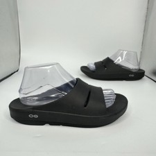 Oofos-OOahh Black Recovery Slide Sandals Women 9 US Black