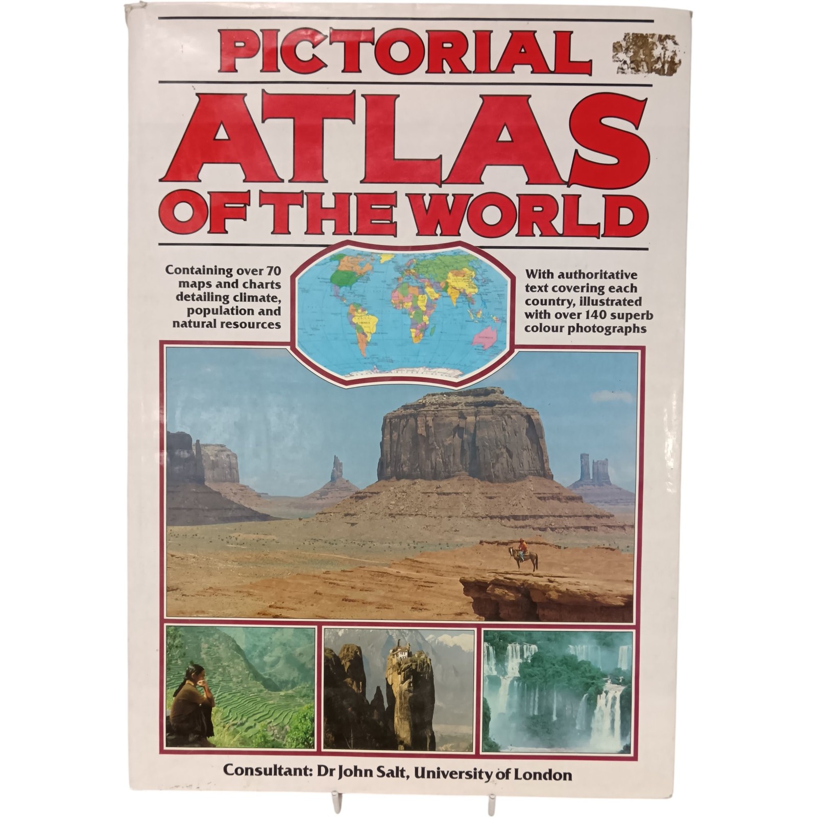 Pictorial Atlas of the World Hardcover Dr John Salt 1987 Geography Maps Preloved