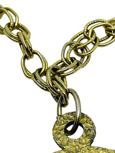 ☮️ Real 1960’s Gold Tone Hippie Peace Symbol Pendant Necklace 30” Long ☮️ - Picture 6 of 11