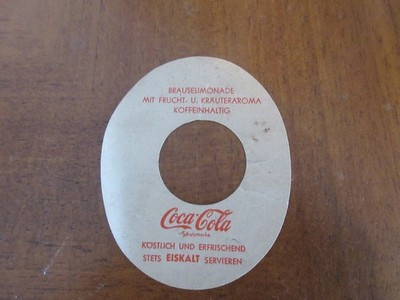 Sehr alter Coca-Cola Tropfen Fänger für Flaschenhals 30er Jahre Germany vtg