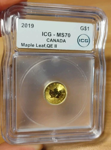 2019 Canadian Gold Maple Leaf 1/20 oz — photo from the most recent tracked eBay sale