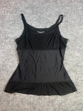 Teez-HER Secret Shaper Cami Tank Top Black L Lace Trim Gripper Hem Y2K Layering