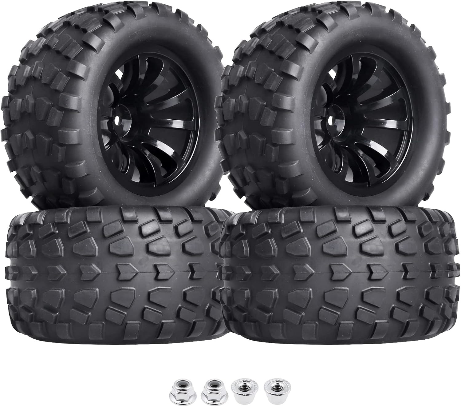 2.8 12Mm Hex RC Truck Wheels and Tires for 1/10 Scale Traxxa
