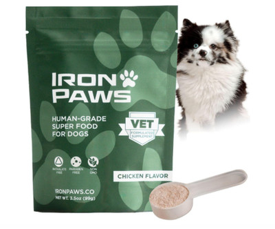 Iron Paws Human-Grade Superfood For Dogs, Premium Greens Powder Supplement Fo...