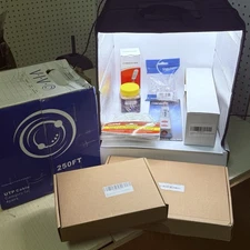 IT Networking Telecom Tool Lot, Punch Down Tool, RJ45 Connectors, 9 Items